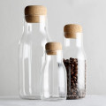 600 ml sealed high borosilicate glass milk jar with cork lid container jars glass storage